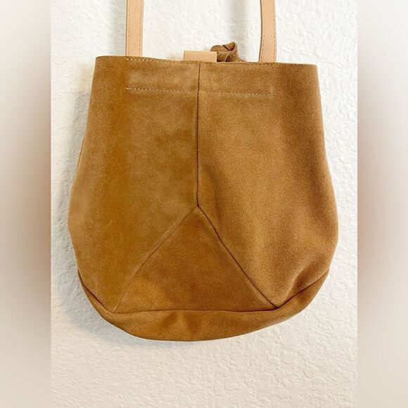 Ecco purse in brown suede Leather Crossbody hobo bucket Bag - Picture 4 of 11